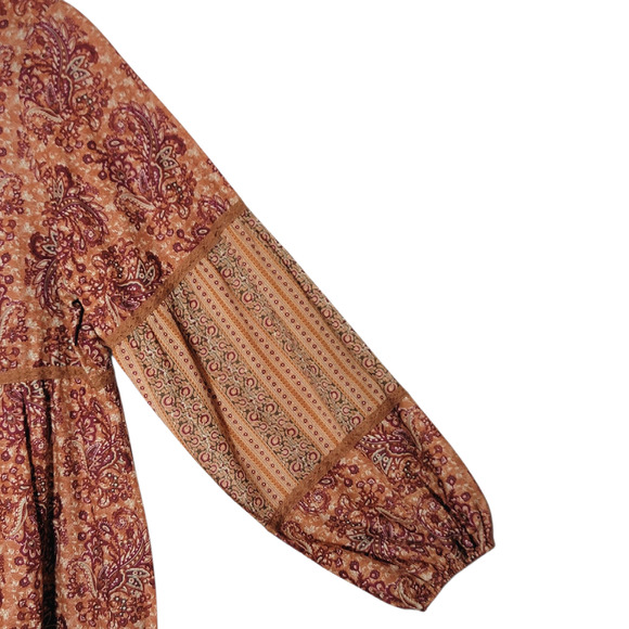 Chelsea & Violet Floral Paisley Open Front Duster Dress Orange Red Boho L/XL - Picture 6 of 16